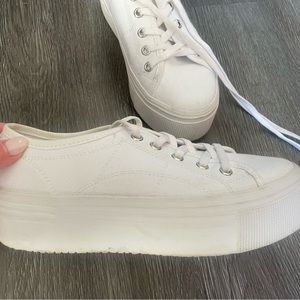 Steve Madden White Platform Sneakers